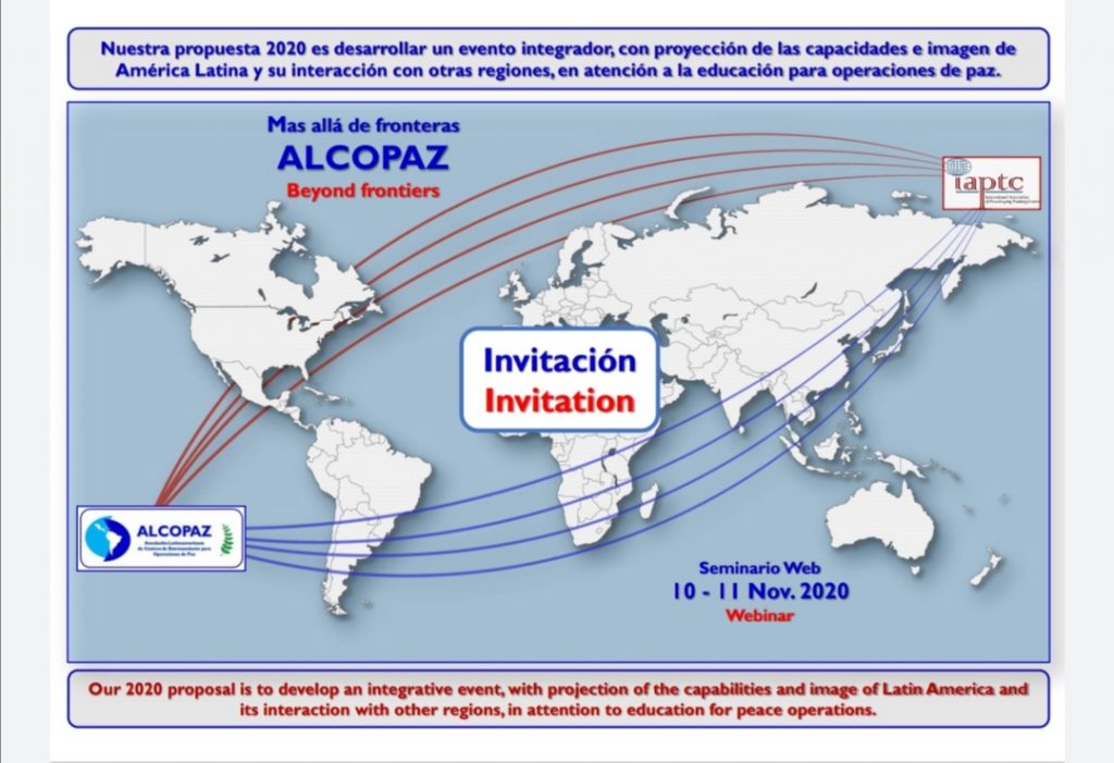 Participación del Centro Conjunto para Operaciones de Paz – CECOPAC en el Seminario Web de ALCOPAZ: «Más allá de las Fronteras»